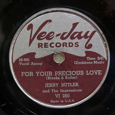 JERRY BUTLER-FOR YOUR PRECIOUS LOVE ON VEE JAY R&B SOUL 78RPM