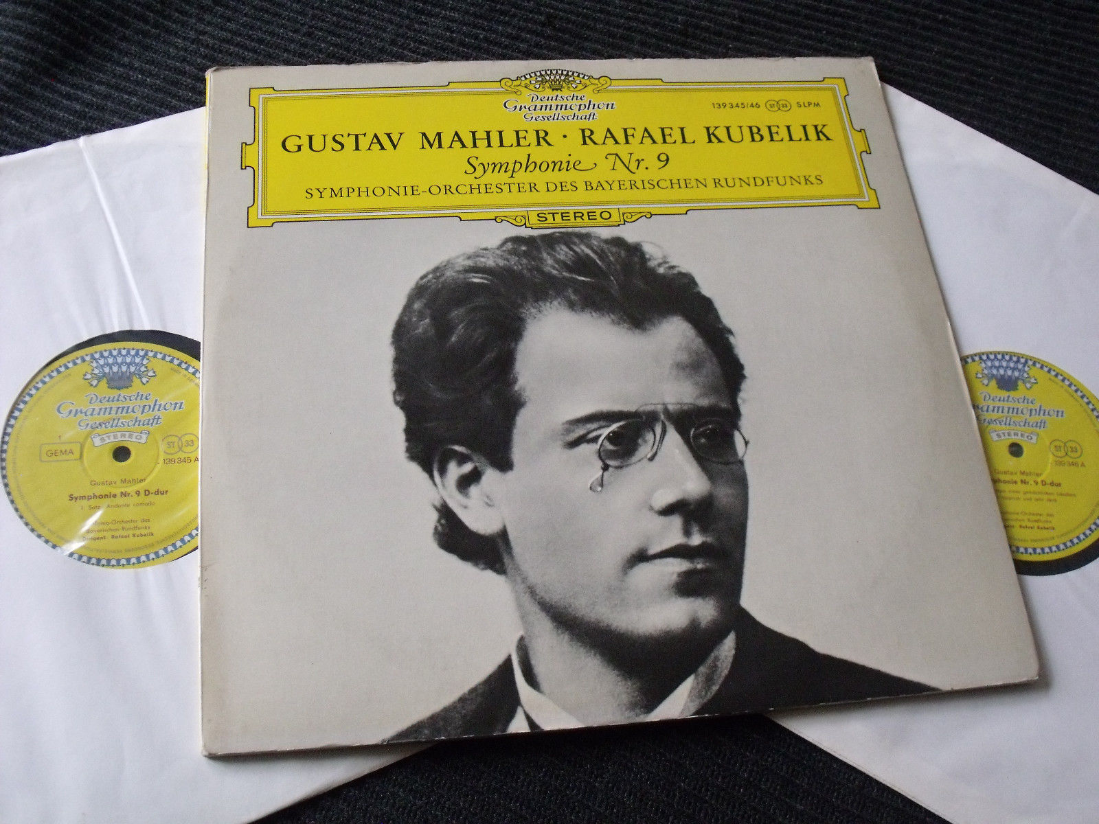 DG SLPM 139345/46-2LP Set-German Tulips-Gustav Mahler-Symphony No.9-Kubelik-NM.