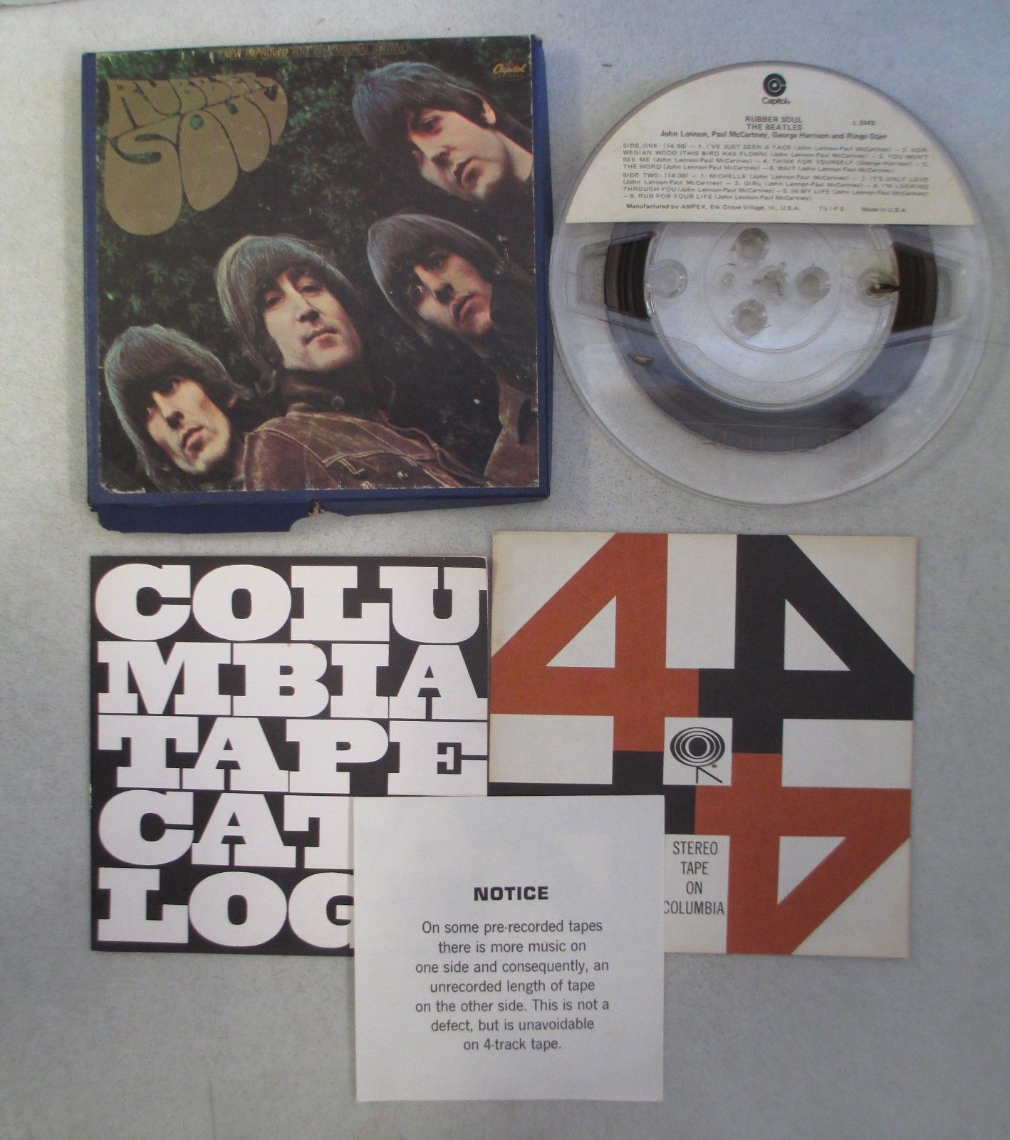  AMPEX THE BEATLES - RUBBER SOUL 4 TRACK REEL TO REEL