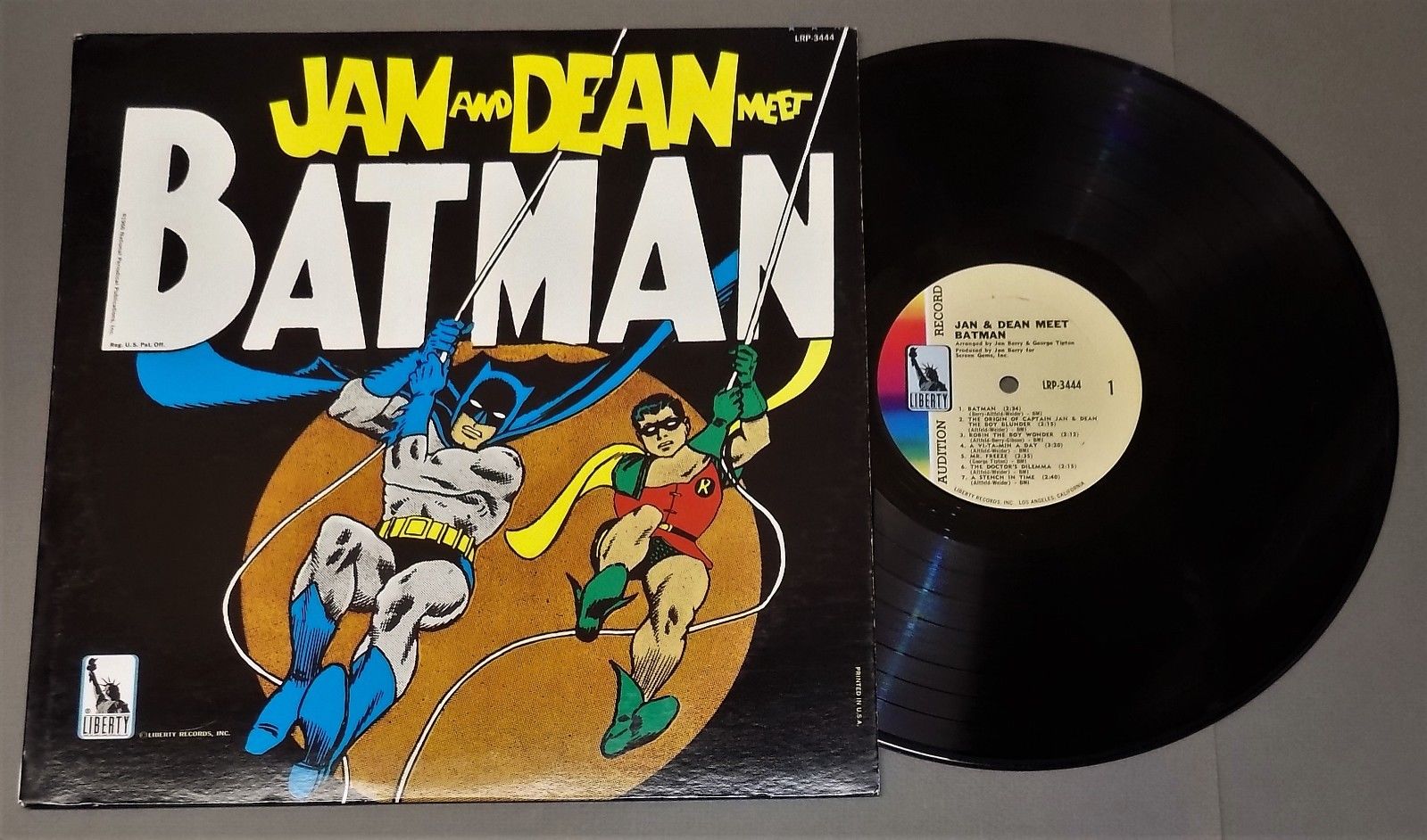 Surf rock lp JAN & DEAN MEET BATMAN Liberty mono 1966 V+/E audition promo SCARCE