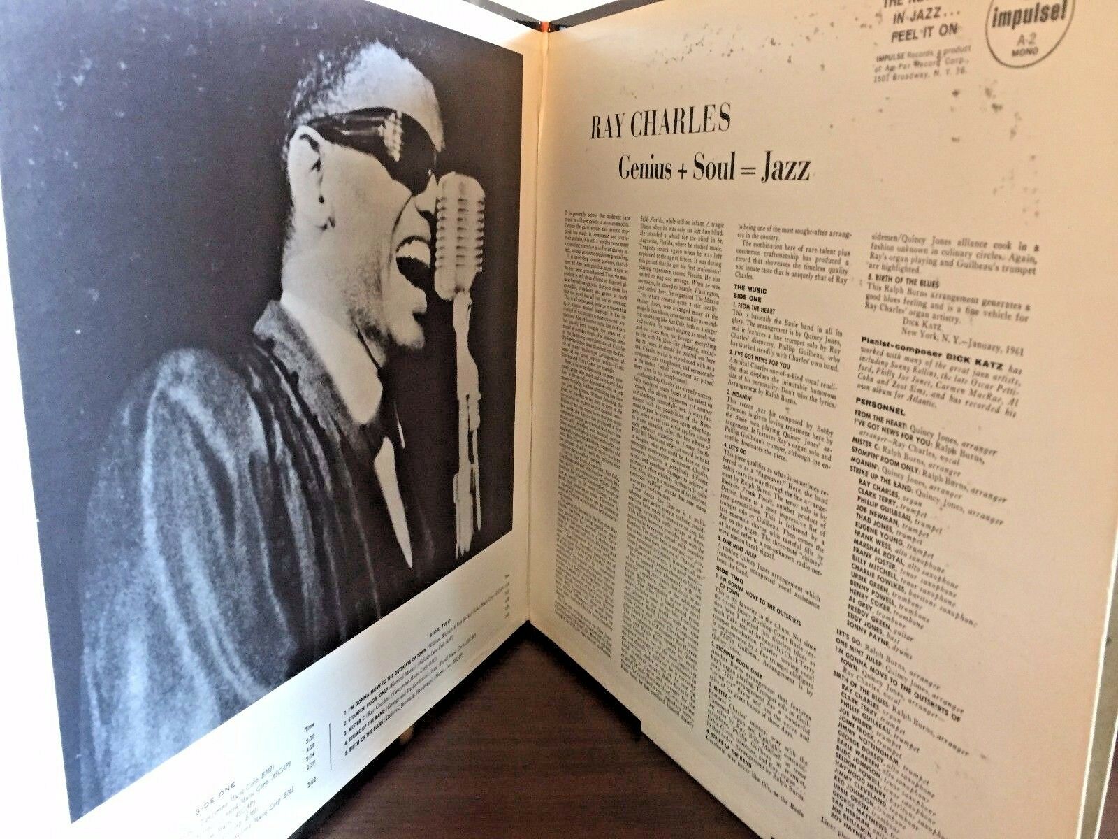Pic 2 Genius+Soul=Jazz by Ray Charles 1961 Vinyl Impulse Records 1st Press Mono