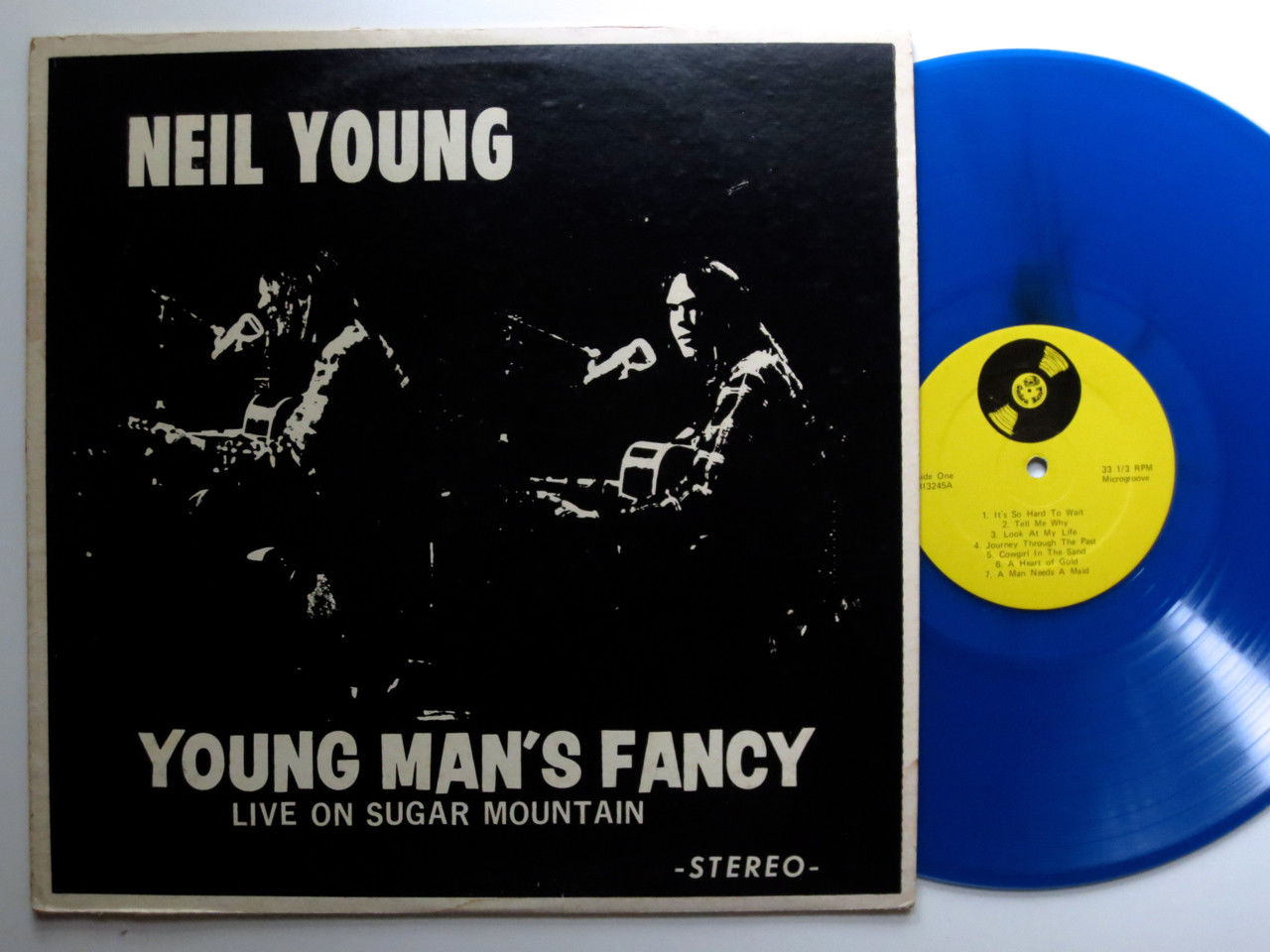 NEIL YOUNG young man's fancy - rare live '71 BLUE wax CONTRA BAND not TMOQ