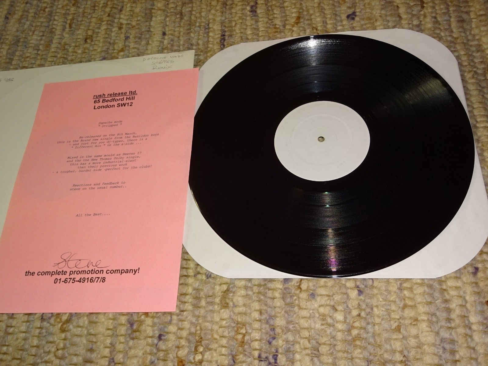 popsike.com - DEPECHE MODE STRIPPED UK White Label 12" Vinyl with Promo Sheet 12 BONG 10 - auction details