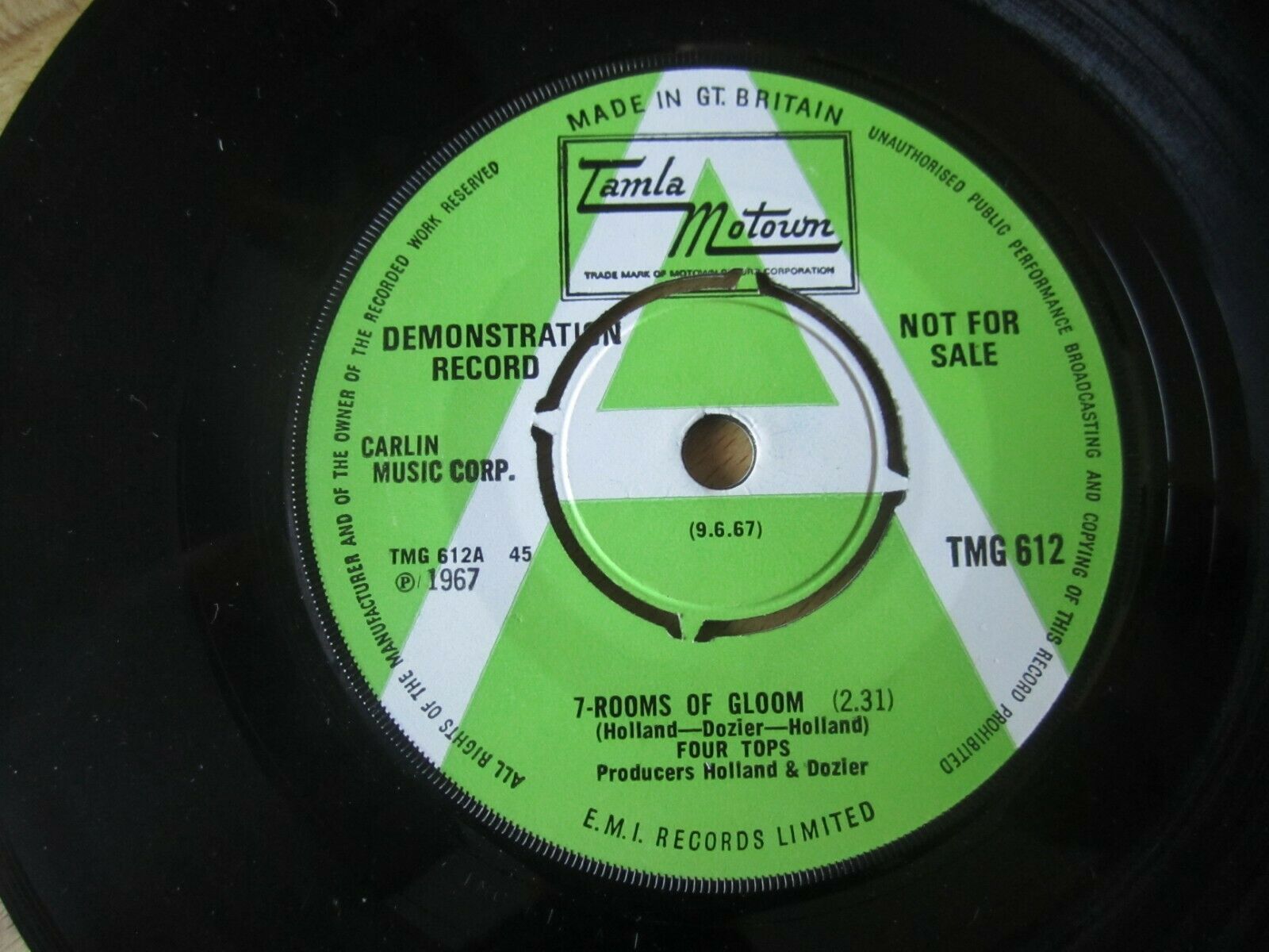 Four Tops - 7 Rooms of Gloom TMG 612 Tamla Motown Demo