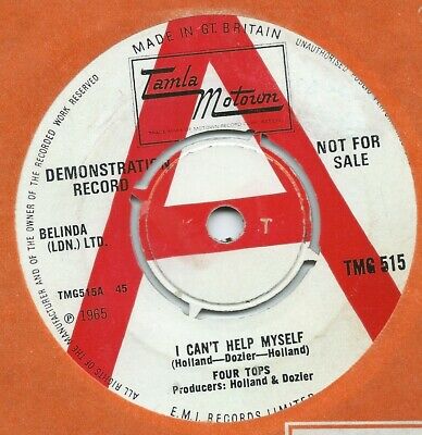 FOUR TOPS - 'I CAN'T HELP MYSELF'/ 'SAD SOUVENIRS' RED/WHITE  DEMO TMG515