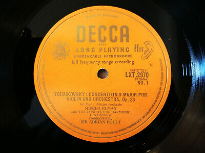 Pic 3 Decca LXT2970 - Tchaikovsky - Violin Concerto - Mischa ELMAN - Adrian BOULT RARE