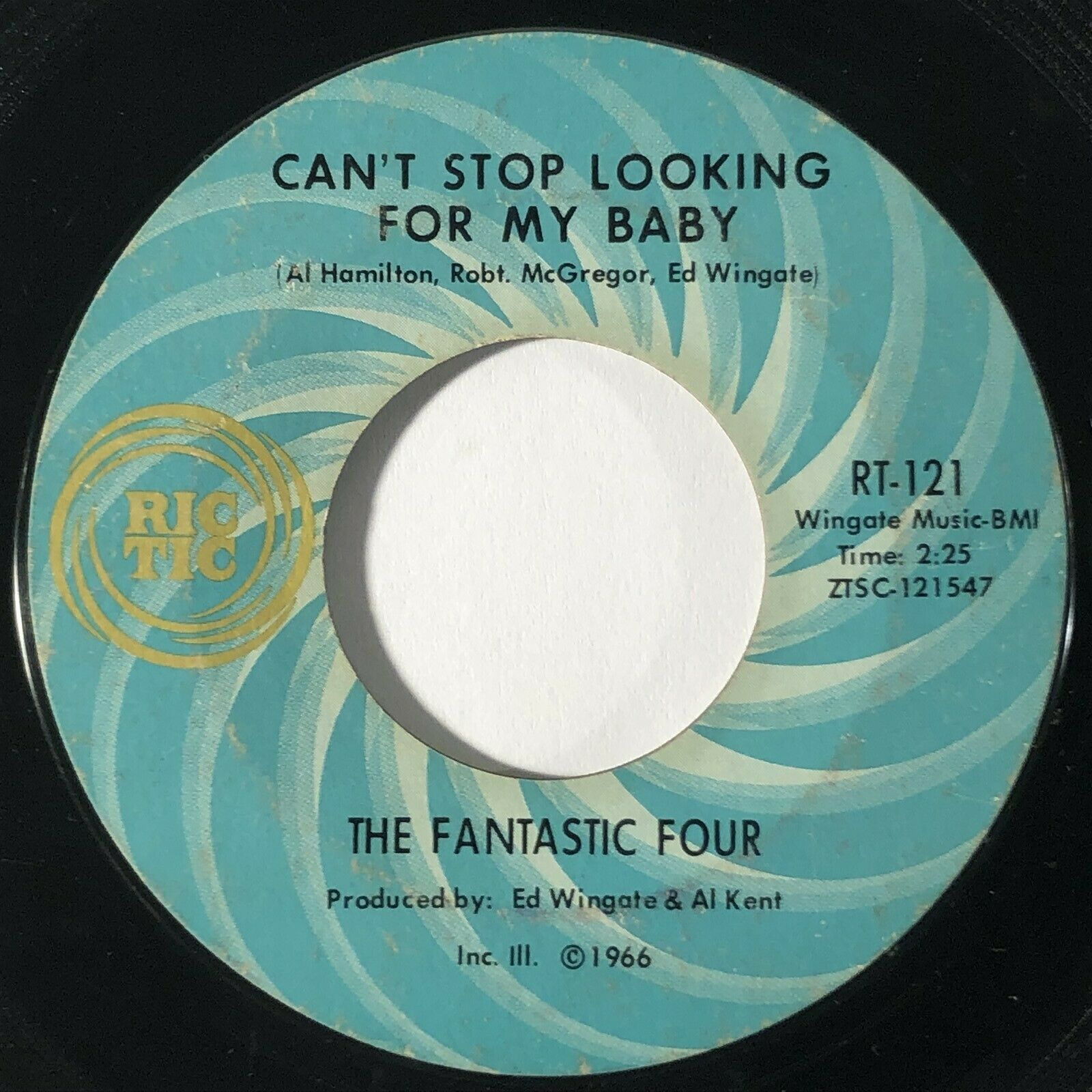 FANTASTIC FOUR Can't Stop Looking for My Baby Ric-Tic Northern Soul 45 HEAR