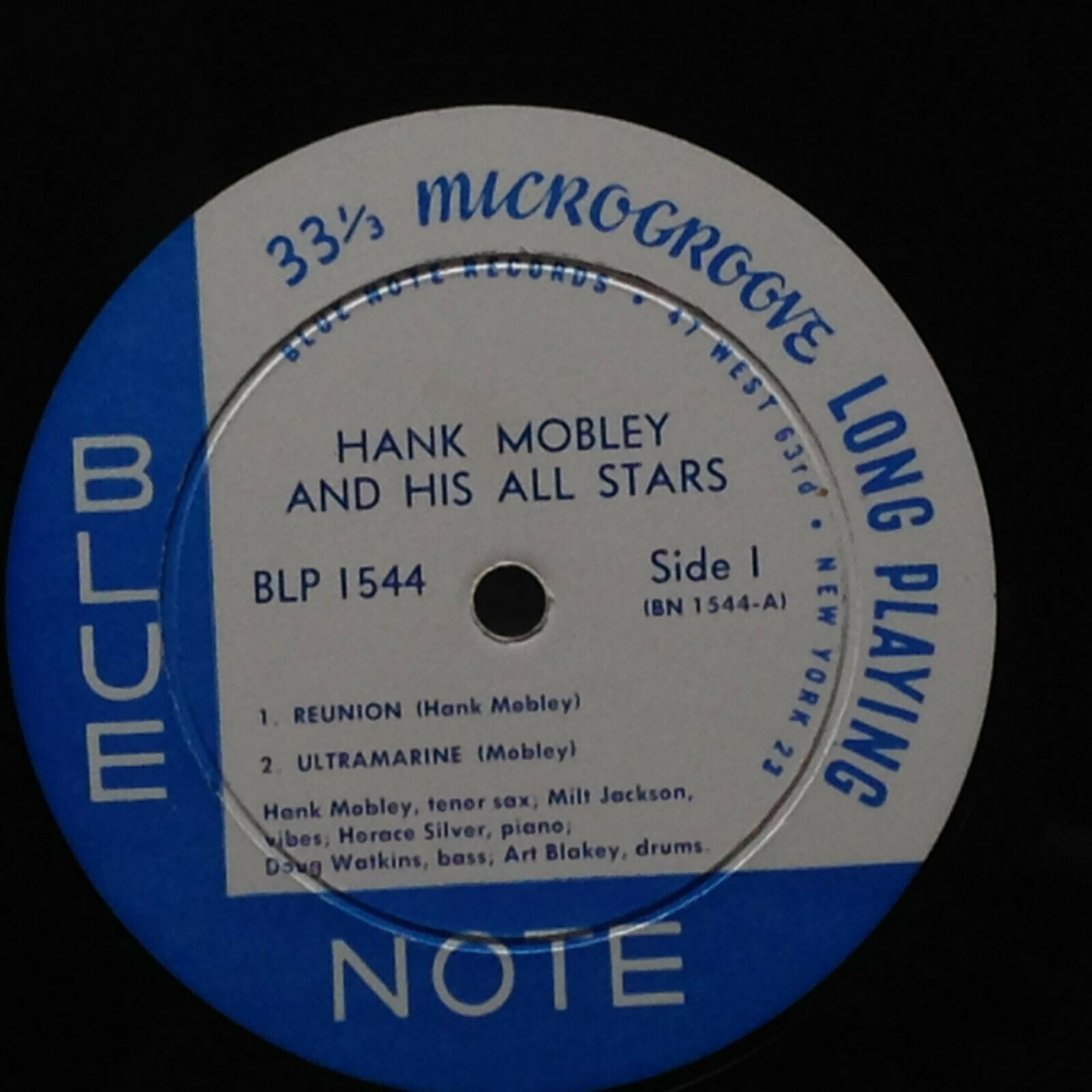 Pic 2 Hank Mobley-And His All Stars-Blue Note 1544-WEST 63RD NY 23-ORIG SUPERB COPY