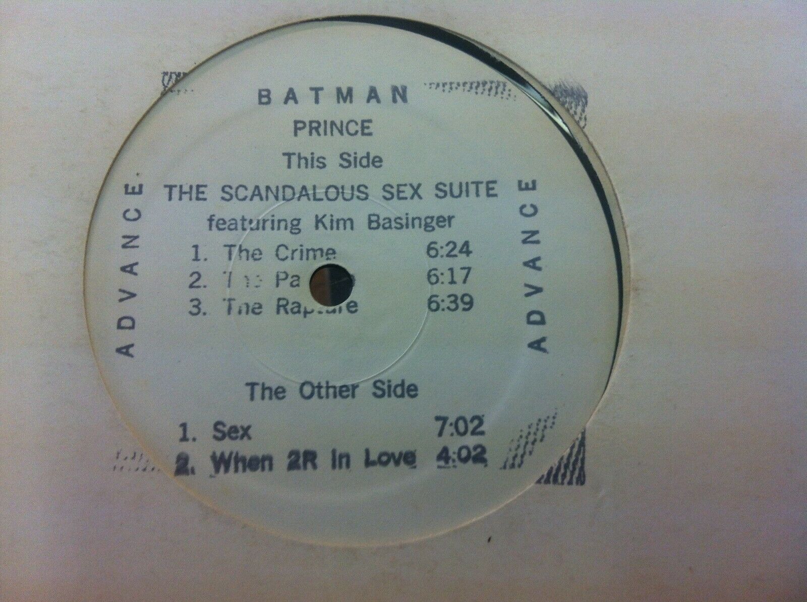 Pic 1 PRINCE The Scandalous Sex Suite 1989 US ORG Advance PROMO Only 12" BATMAN Rare