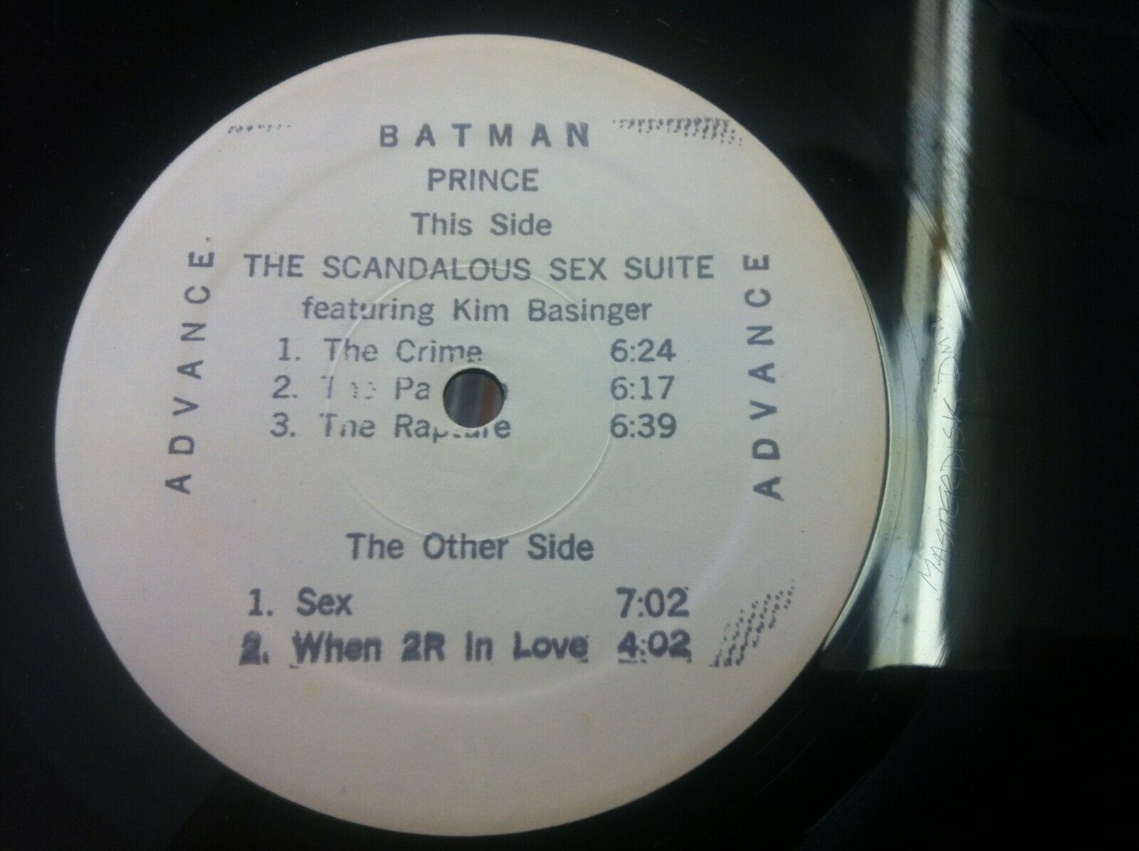 Pic 1 PRINCE The Scandalous Sex Suite 1989 US ORG Advance PROMO Only 12" BATMAN Rare