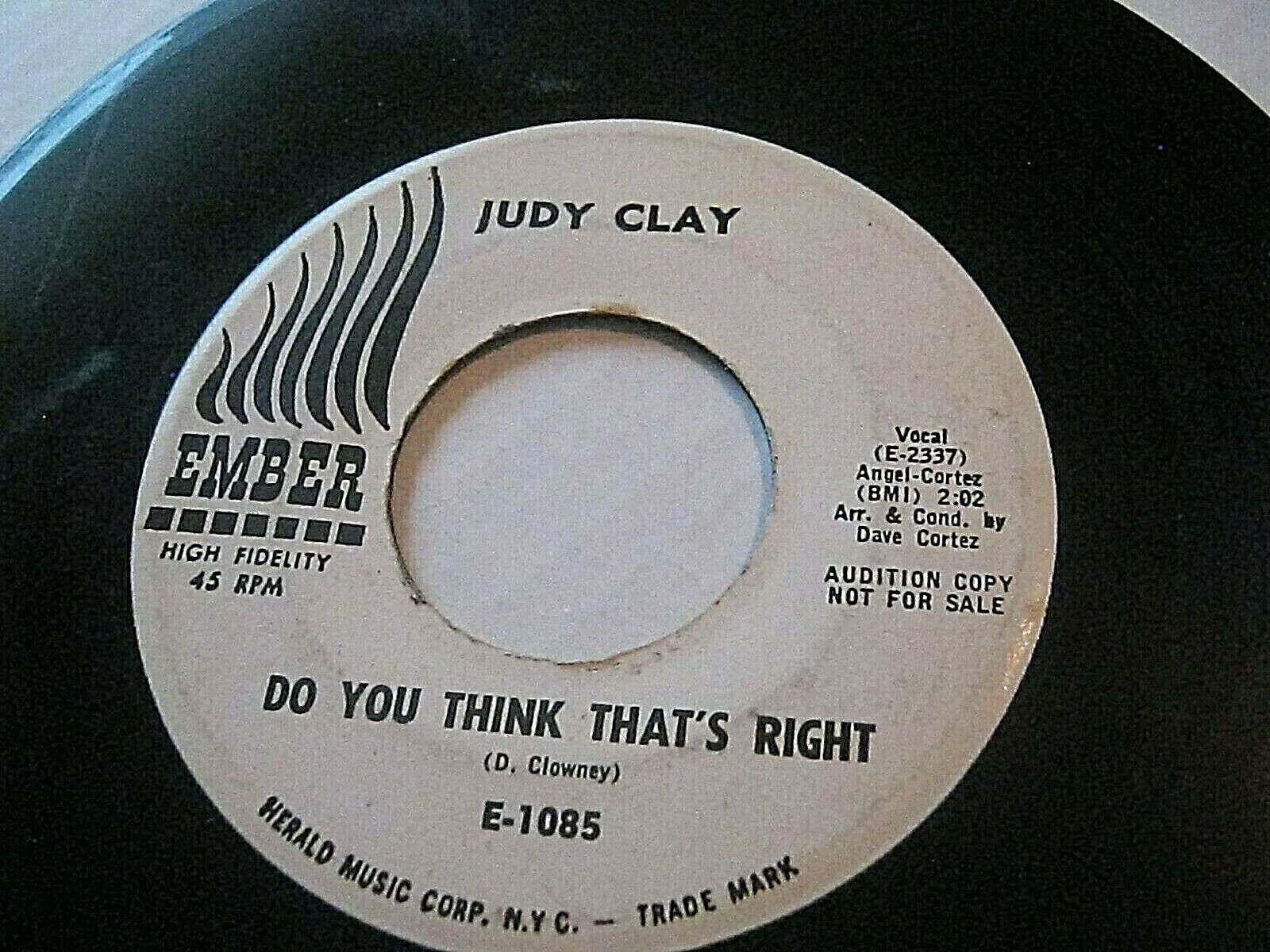 Pic 2 Judy Clay ?– Do You Think That's Right / Stormy Weather PROMO AUDITION E-1085