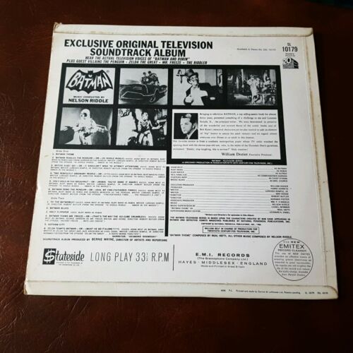 Pic 1 BATMAN Original Television Soundtrack scarce UK LP 1966, EX+/NM