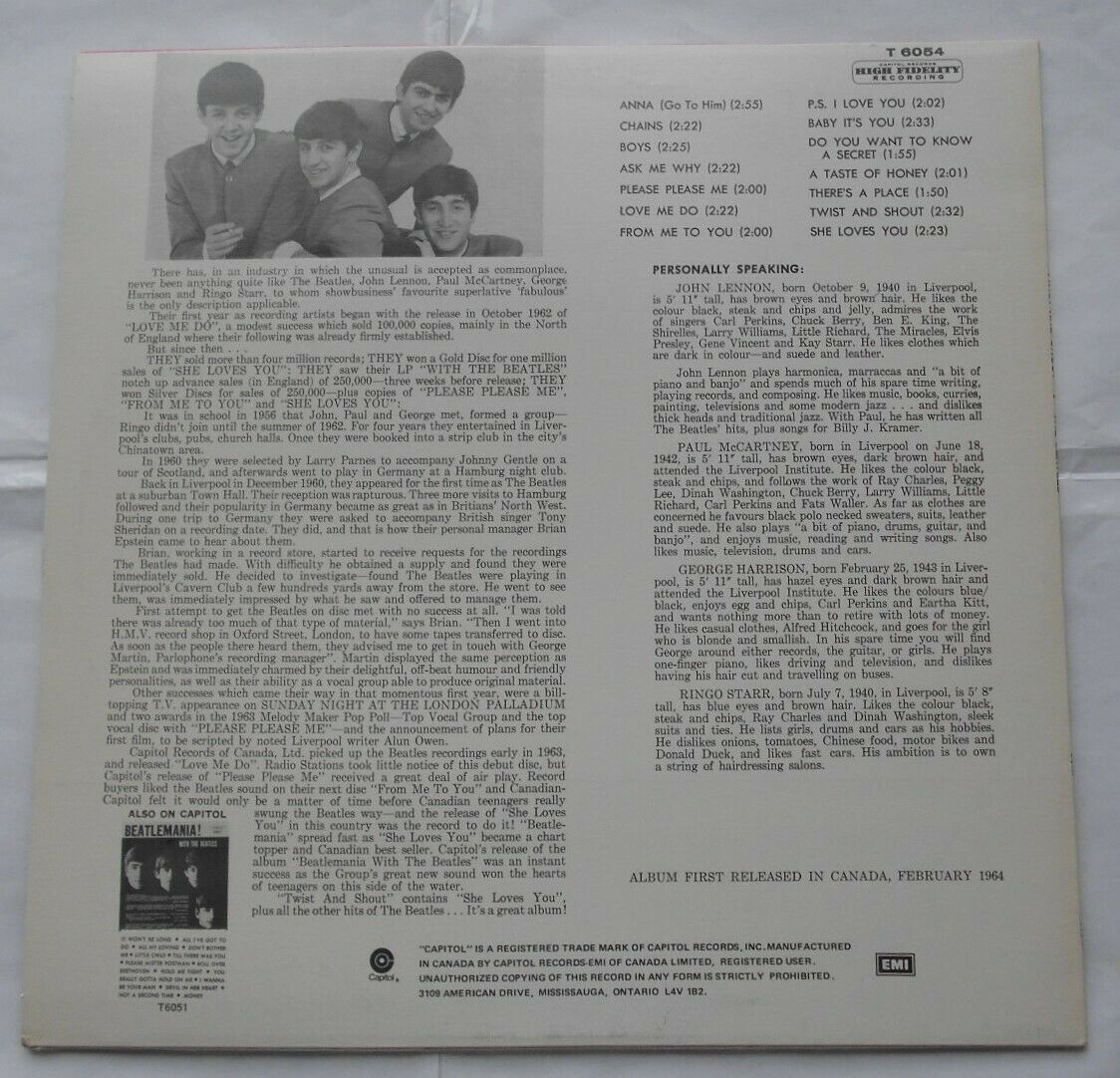 popsike.com - THE BEATLES Twist and shout CANADA 1977 STEREO ST-6054 ...
