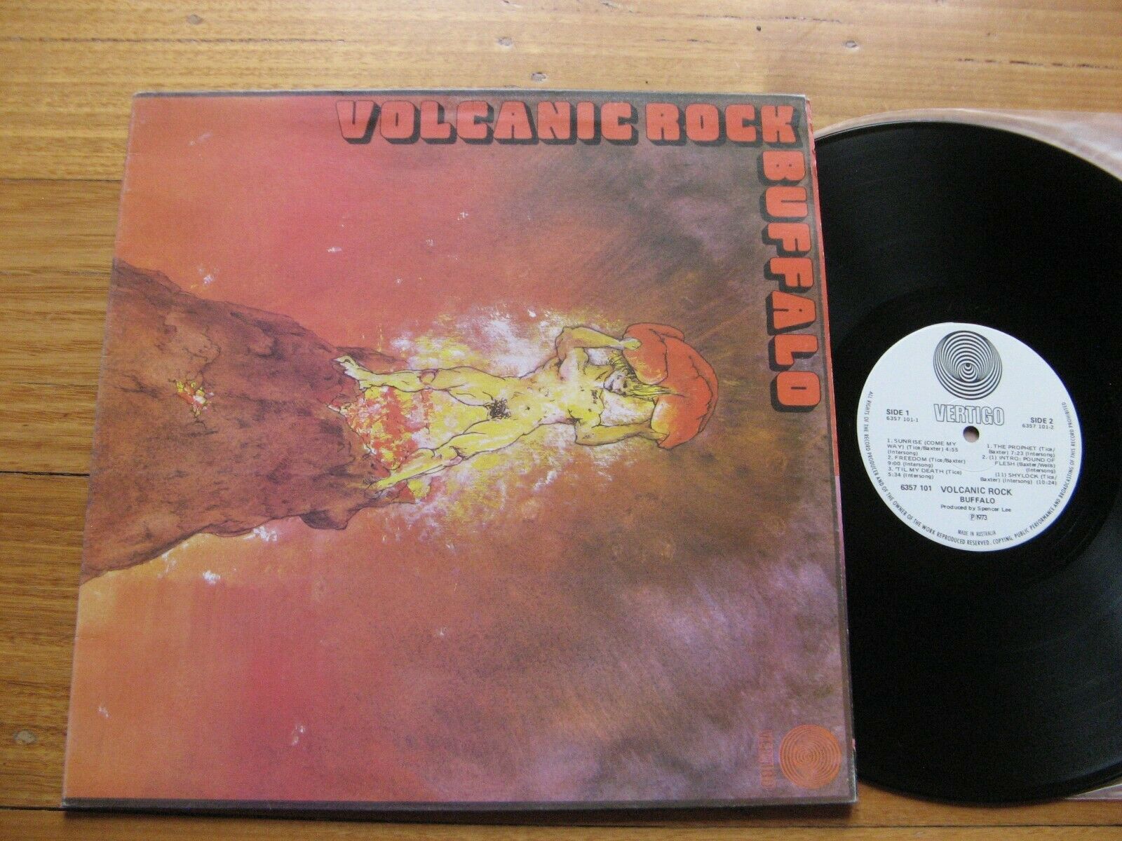 Pic 2 BUFFALO - Volcanic Rock LP - EX COND. 1ST OZ VERTIGO SWIRL + INSERT Prog / Psych
