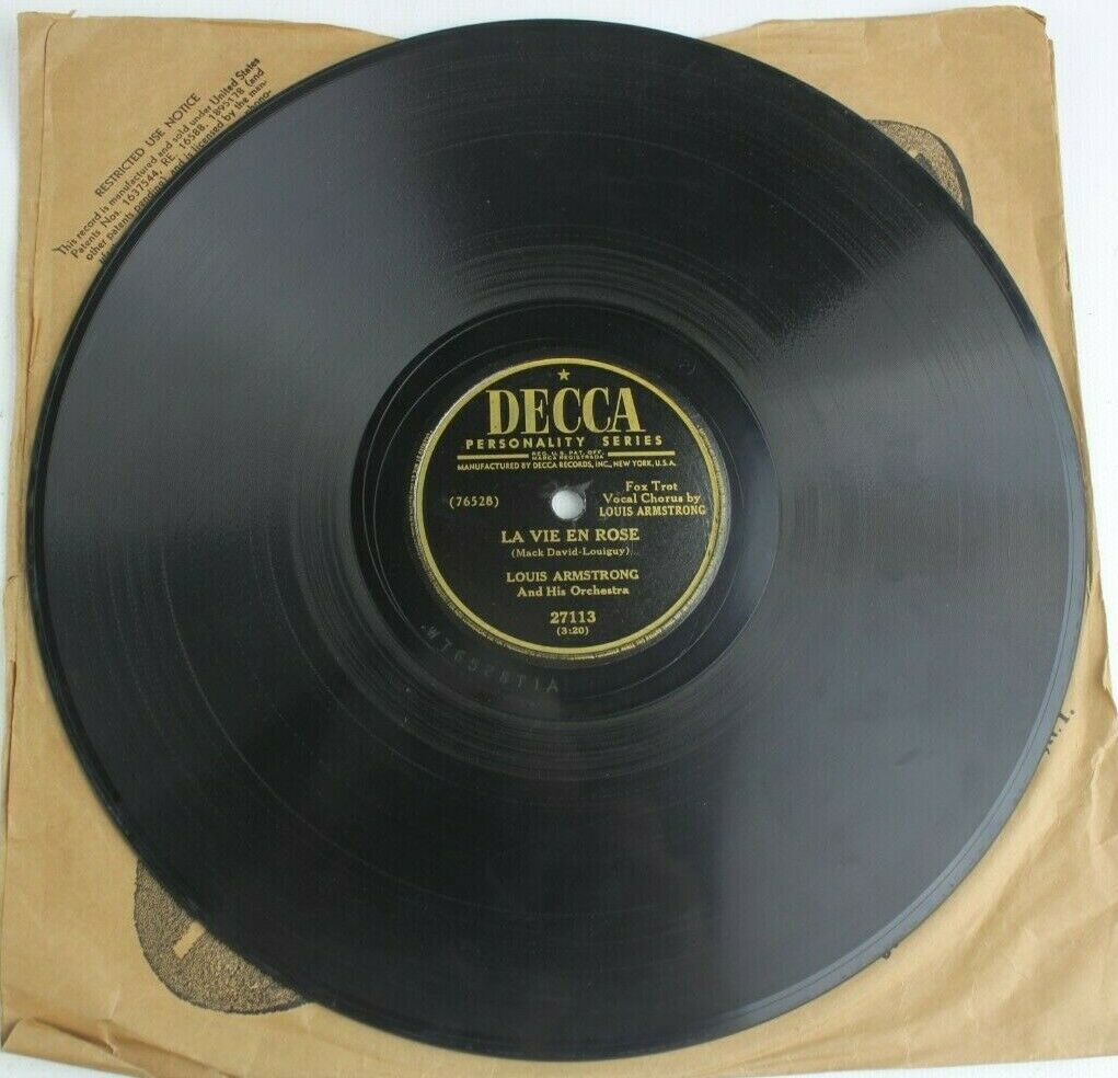 Pic 1 La Vie En Rose / C'Est Si Bon Louis Armstrong Decca Personality Series 78 RPM