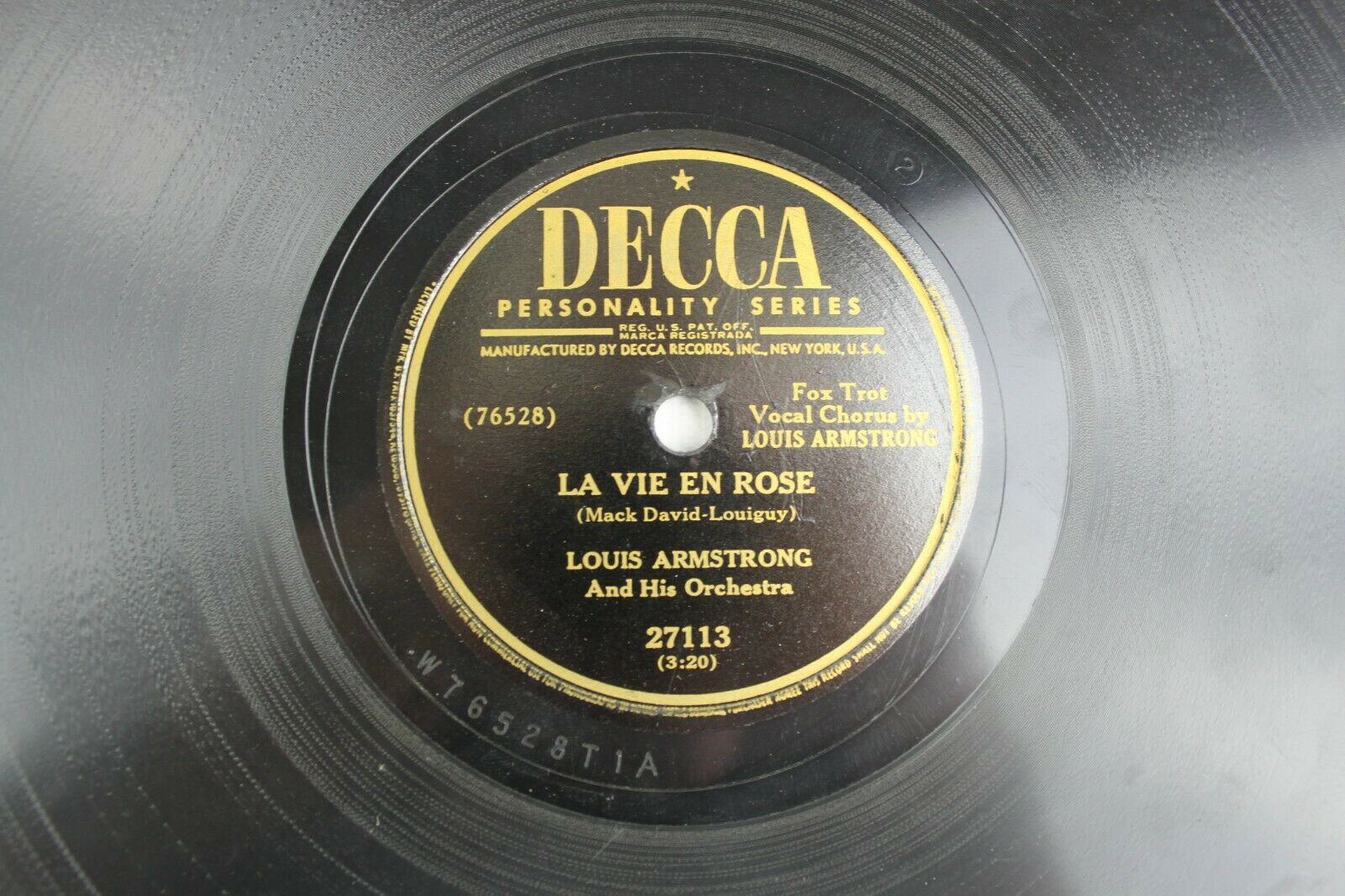 Pic 3 La Vie En Rose / C'Est Si Bon Louis Armstrong Decca Personality Series 78 RPM