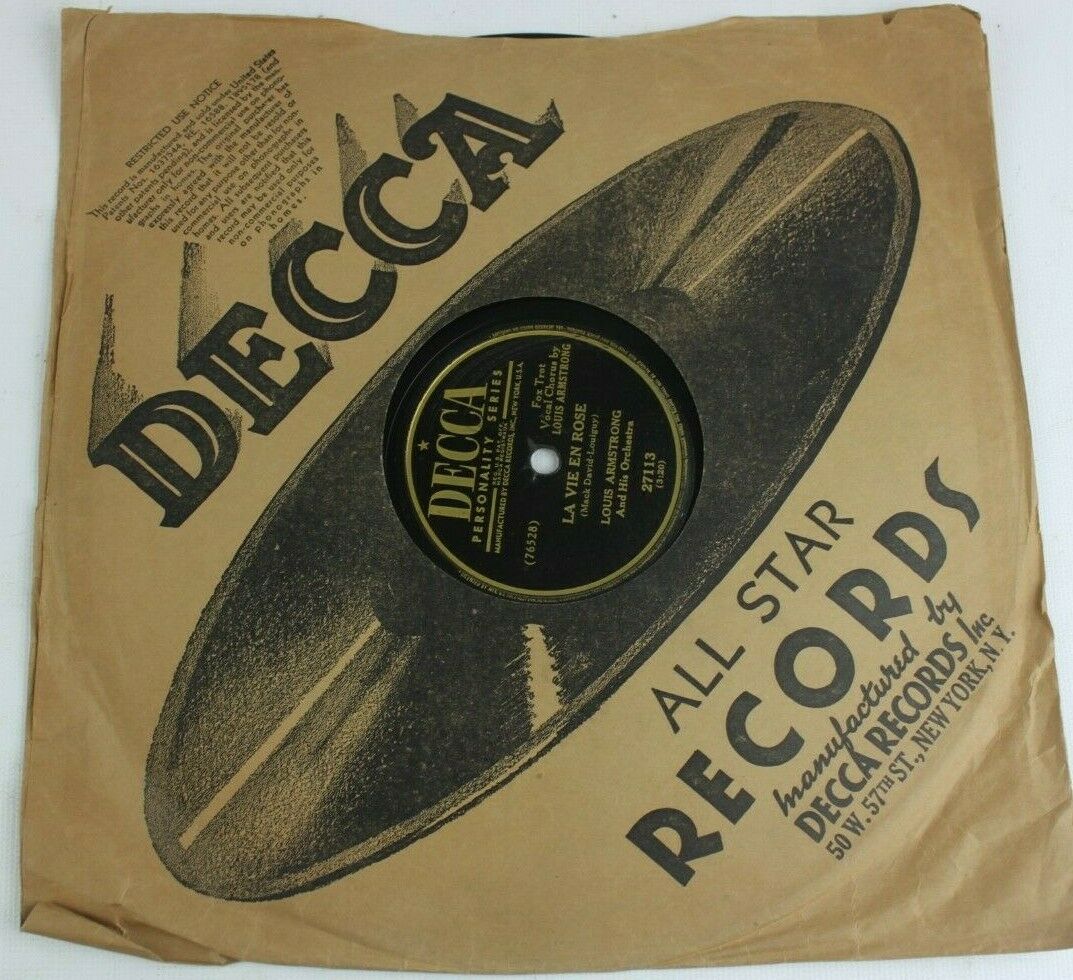 Pic 4 La Vie En Rose / C'Est Si Bon Louis Armstrong Decca Personality Series 78 RPM
