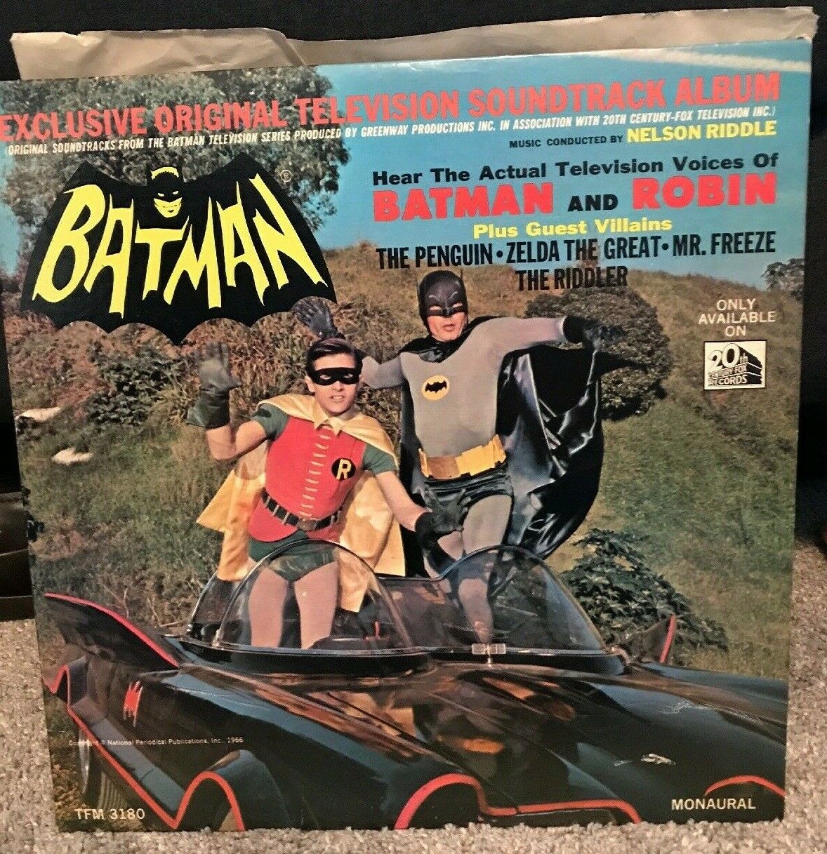 Pic 1 Vintage Batman Robin Television Soundtrack Album Vinyl LP MONO TFM 3180 1966