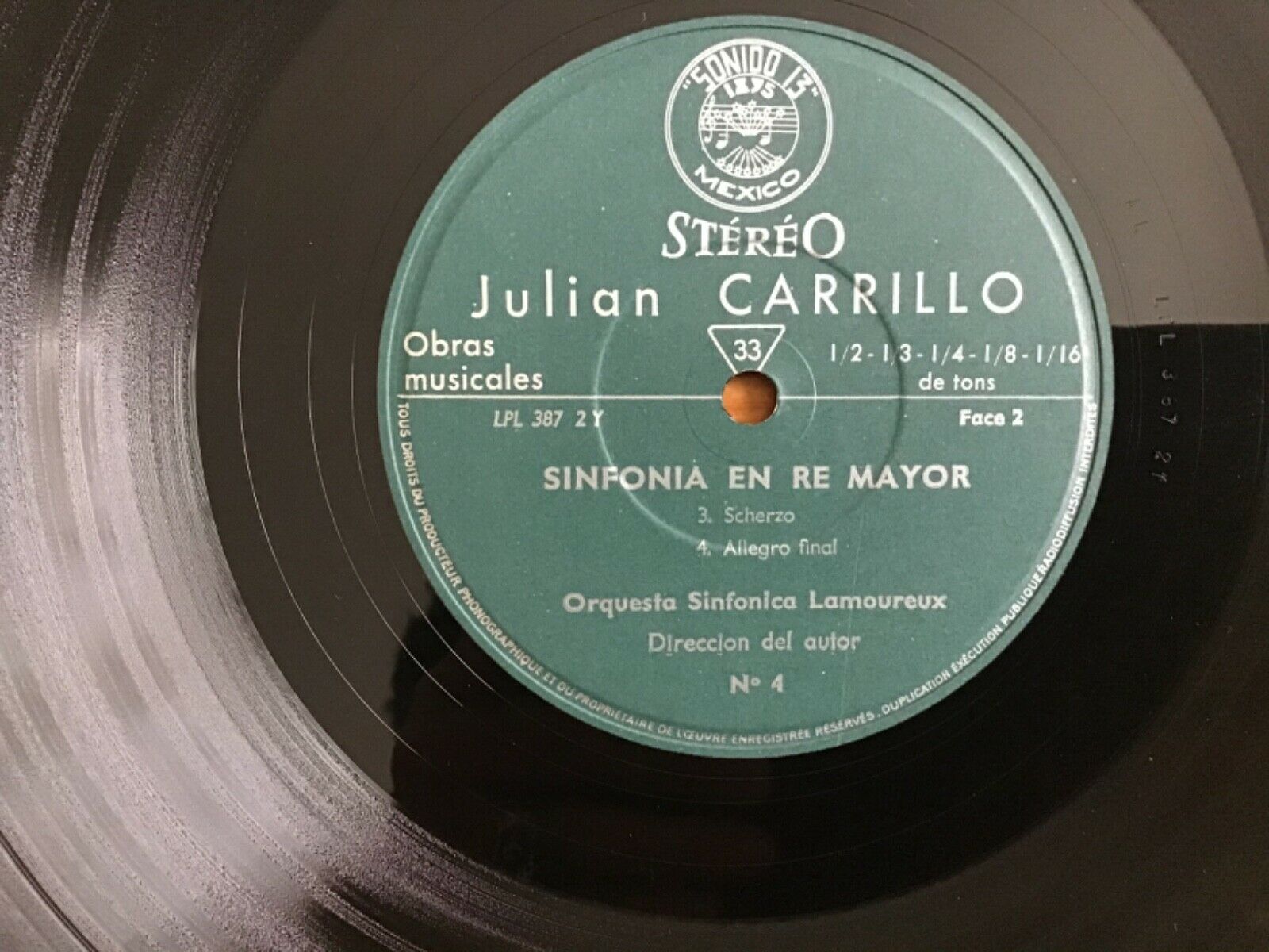 Pic 3 JULIAN CARRILLO SINFONIA PRIVATE MEXICAN LP SONIDO 13-CLASSICAL-MICROTONAL-RARE