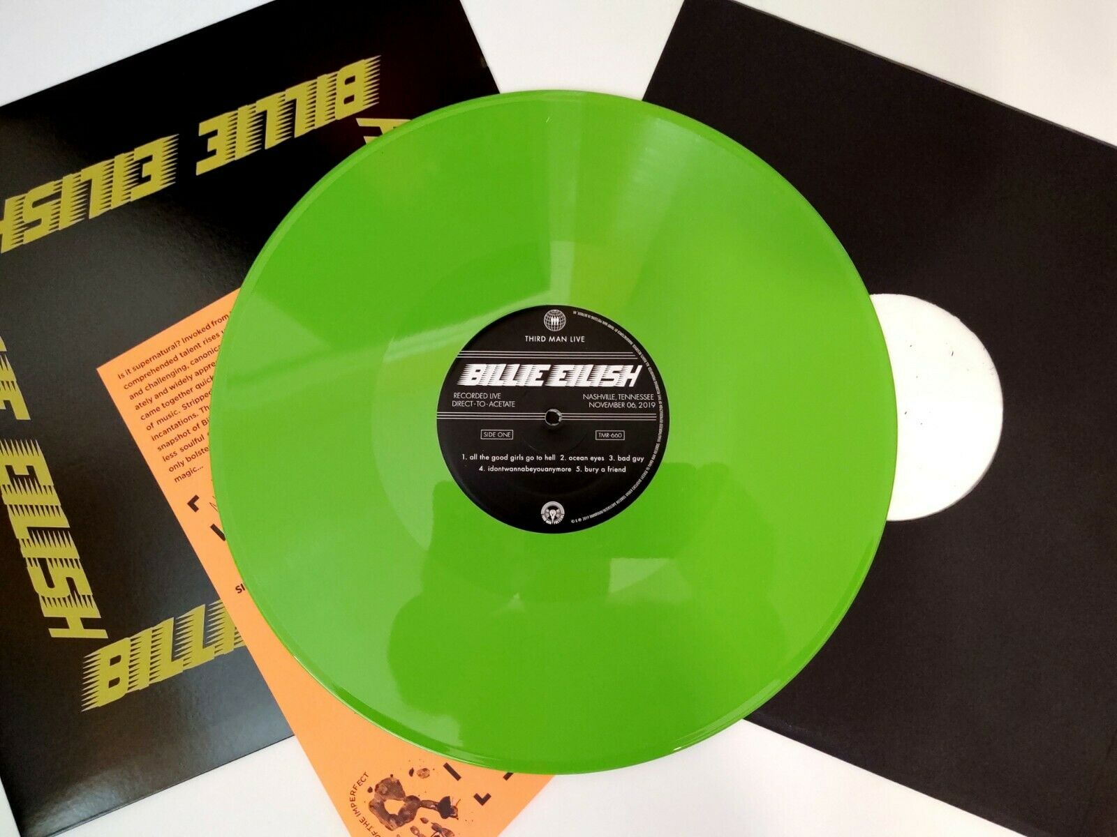 Billie Eilish - Live At Third Man Records 12 Vinyl LP - Limited Green  Version.