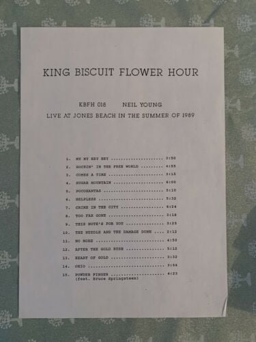 Pic 2 NEIL YOUNG RARE King Biscuit Flower Hour LP BOOTLEG Live at Jones Beach 33 VINYL