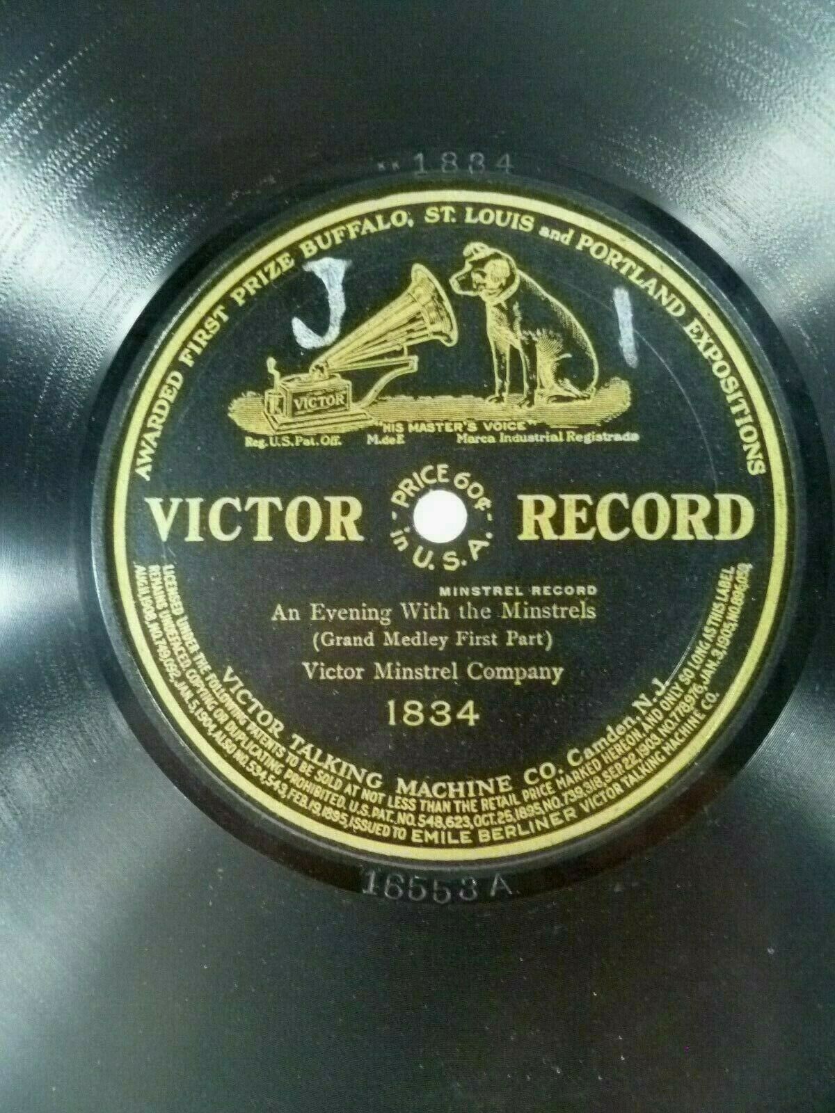popsike.com - Victor 1834 An Evening With the Minstrels Folk 78 rpm 10 ...
