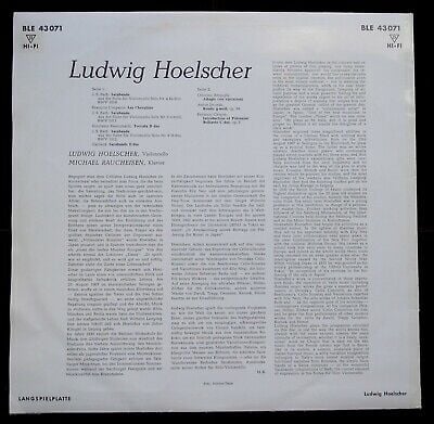 Pic 2 Bach / Dvorak / Chopin: Recital - Ludwig Hoelscher **Telefunken BLE 43071 LP**