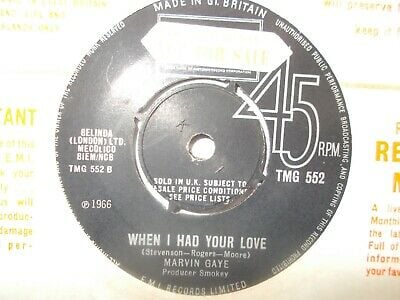 Pic 1 MINT UK TAMLA MOTOWN 45- MARVIN GAYE-"ONE MORE HEARTACHE"/"WHEN I HAD YOUR LOVE"