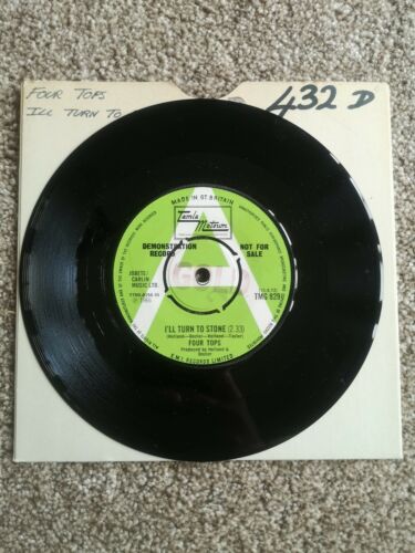 Four Tops I'll Turn To Stone Green & White Tamla Motown Demo - TMG 829 - Ex WOL