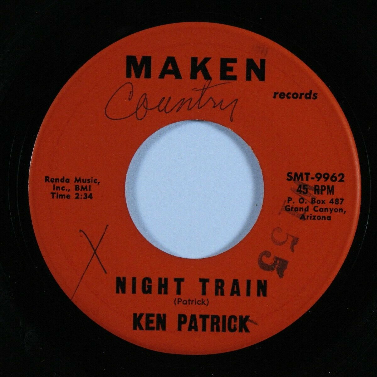 Rockabilly 45 KEN PATRICK Night Train MAKEN HEAR