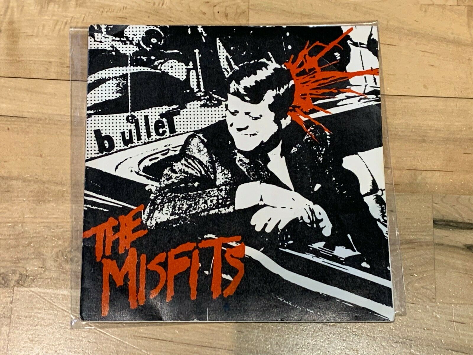Pic 1 Misfits Bullet 7" 2nd press Red Vinyl Original Plan 9 Records Danzig Samhain