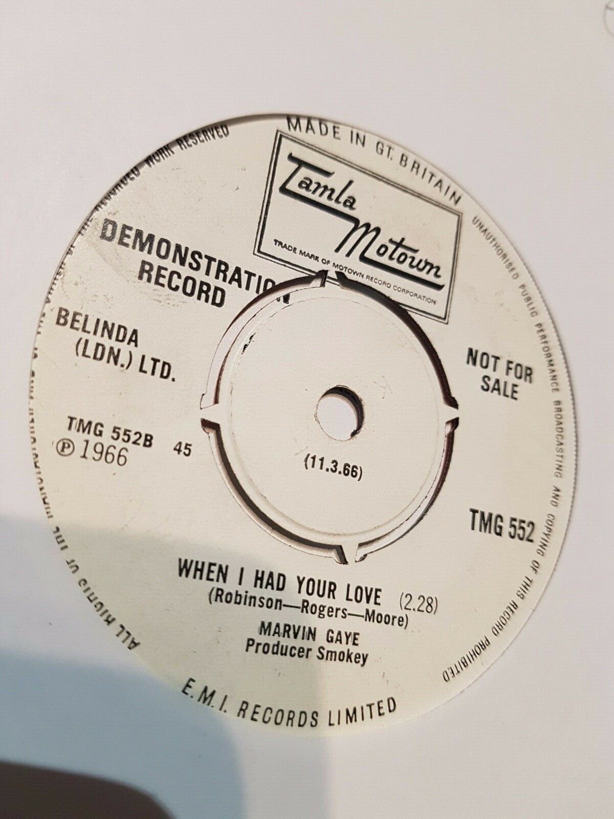 Pic 1 Marvin Gaye ?– One More Heartache Rare Northern Soul UK Demo Promo