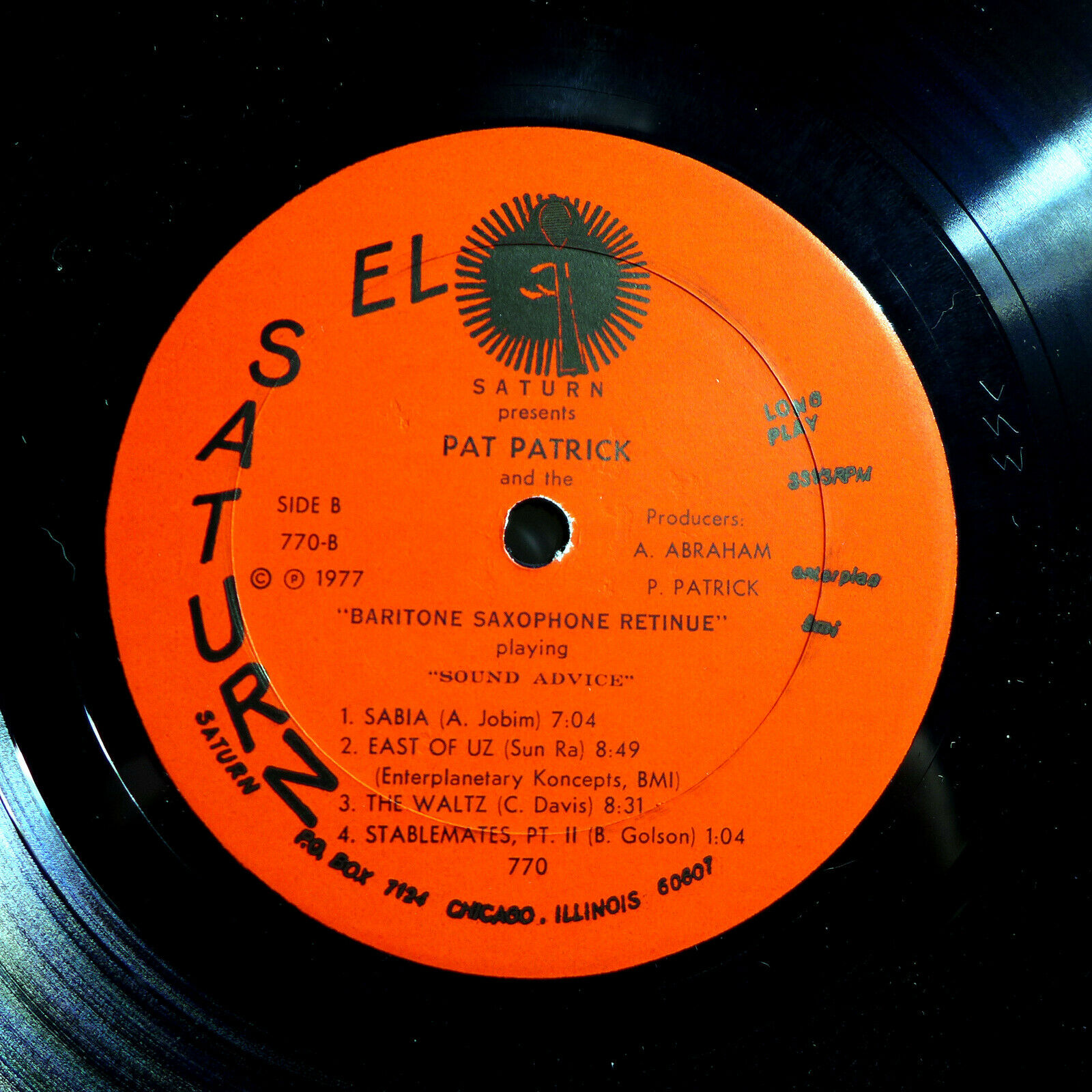 Pic 2 PAT PATRICK (SUN RA ARKESTRA) SOUND ADVICE INSANELY RARE ORIG'77 EL SATURN LP NM