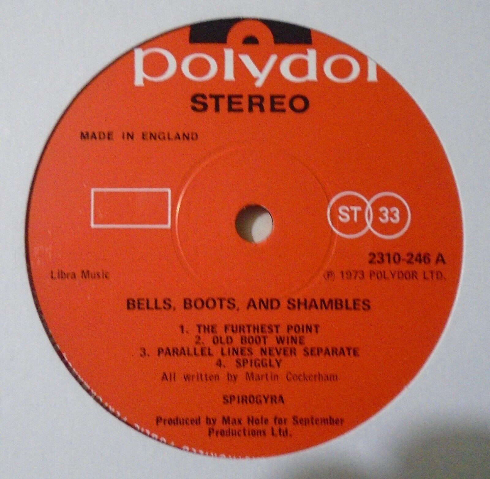 Pic 2 SPIROGYRA,Bells,Boots And Shambles.Rare 1973 Vinyl LP in Ex Condition.2310 246.