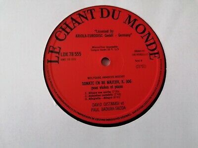 Pic 2 MOZART /OISTRAKH violin-BADURA SKODA piano 2 LP CHANT DU MONDE LDX 78.555/56 EX+