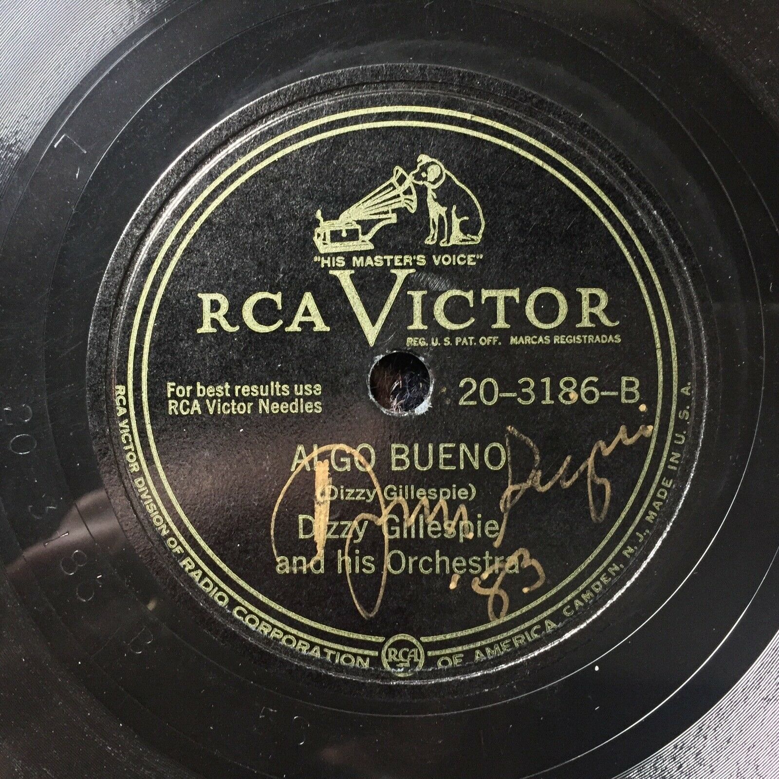 Dizzy Gillespie Minor Walk Algo Bueno EX SIGNED RCA VICTOR 20-3186 78