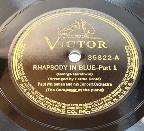 Pic 2 George Gershwin - VICTOR 35822 - Rhapsody In Blue - Paul Whiteman Orch. VG+